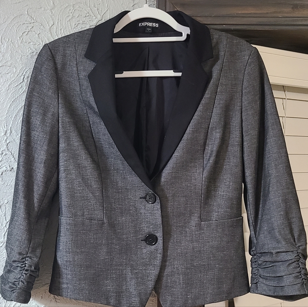 Express women's gray/black single-button fitted b… - image 16
